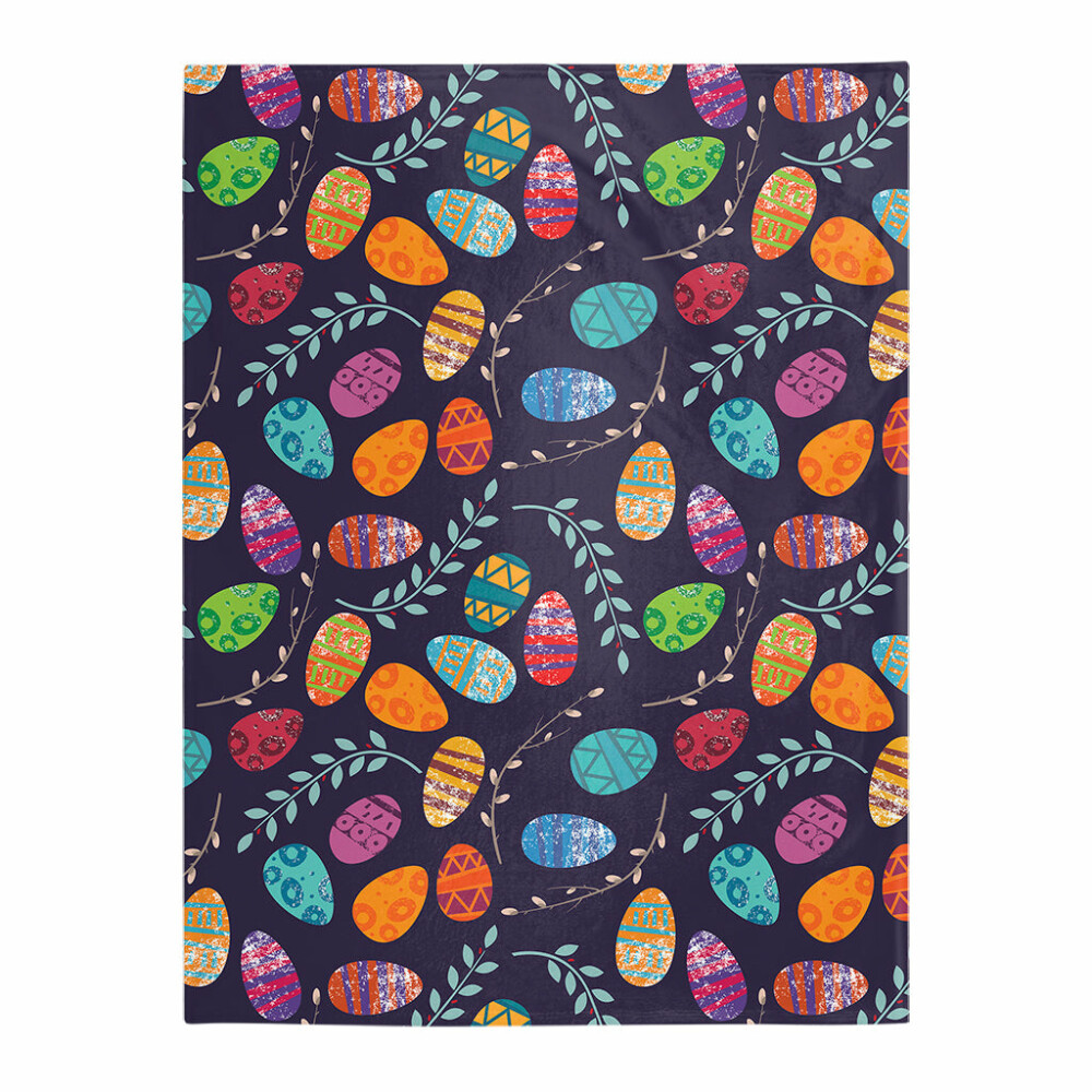 Easter Colorful Easter Eggs Pattern - Flannel Blanket - Owl Ohh - Owl Ohh