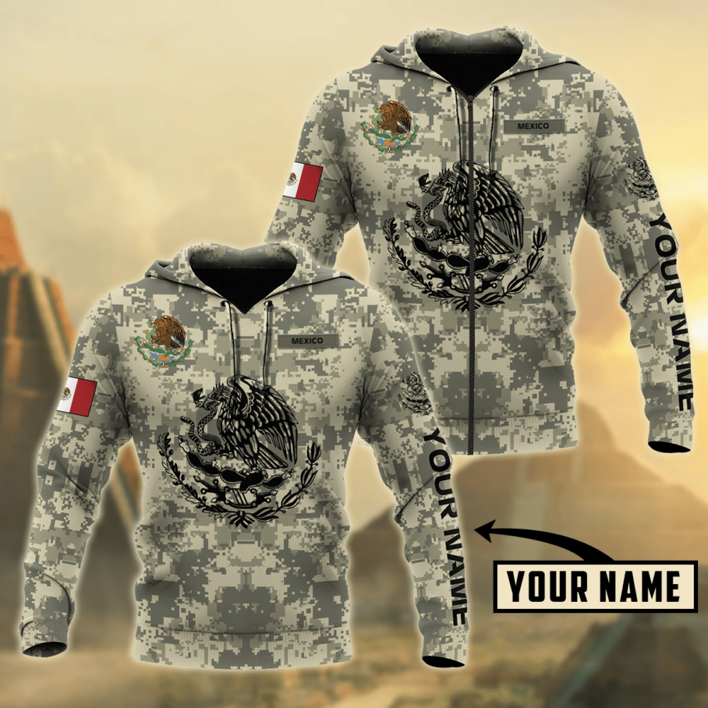 Mexican Army Style Personalized - Hoodie - Owl Ohh - Owl Ohh