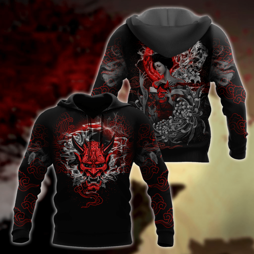 Japanese Geisha Tattoo Combo Hoodie + Sweatpant - HOOD01FNN171121