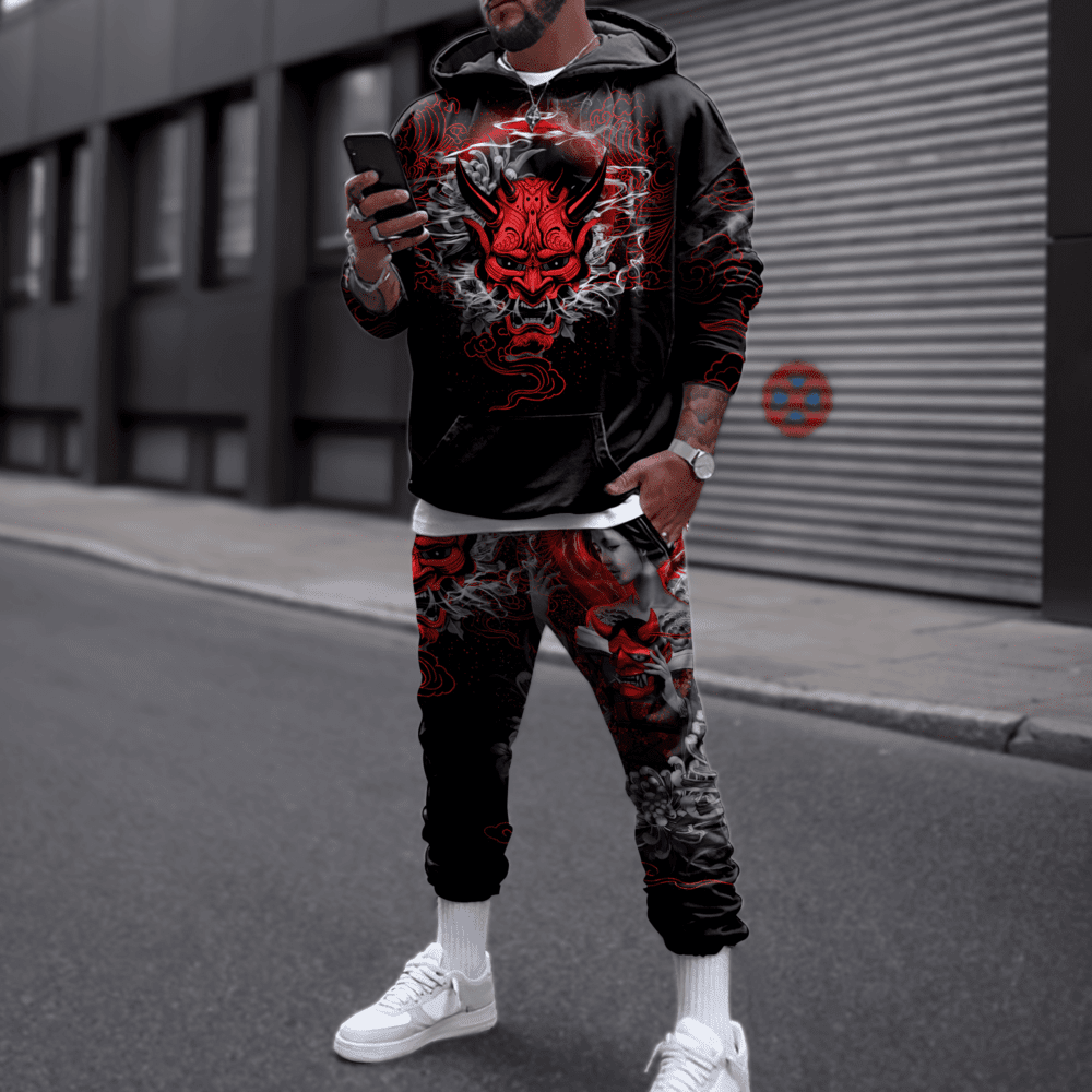 Japanese Geisha Tattoo Combo Hoodie + Sweatpant - HOOD01FNN171121