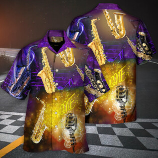 Saxophone Music All Night For Only You - Hawaiian Shirt - Owl Ohh for men and women, kids - Owl Ohh