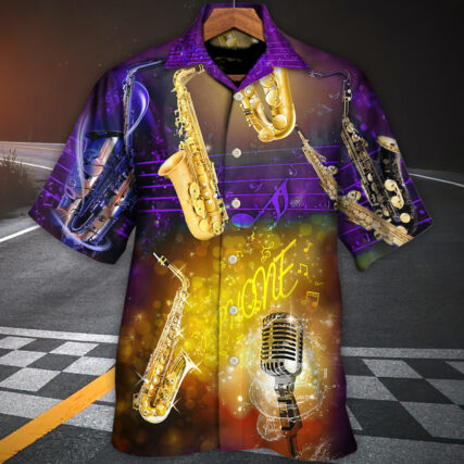 Saxophone Music All Night For Only You - Hawaiian Shirt - Owl Ohh for men and women, kids - Owl Ohh