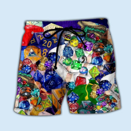 D20 Always Examine The Dice Beautiful - Beach Short - Owl Ohh - Owl Ohh