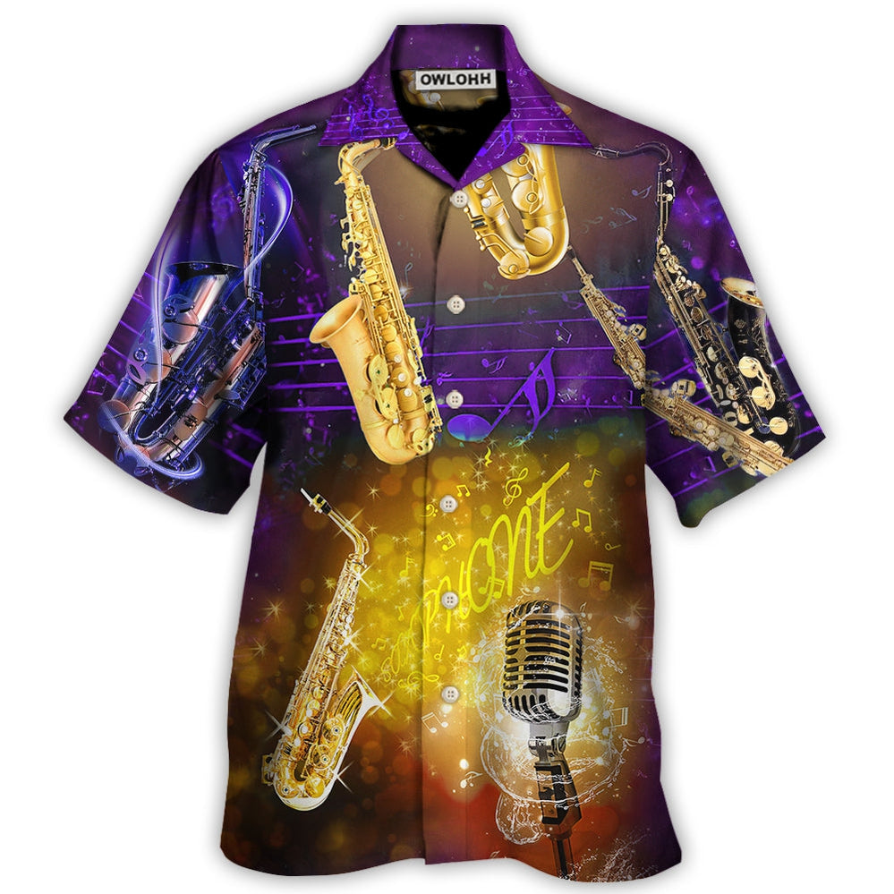 Saxophone Music All Night For Only You - Hawaiian Shirt - Owl Ohh for men and women, kids - Owl Ohh