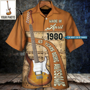 Guitar Lover Years Of Being Awesome Custom Photo Personalized - Hawaiian Shirt - Personalized Photo Gifts, Custom Photo Gifts, Personalized Gifts Ideas - Owl Ohh