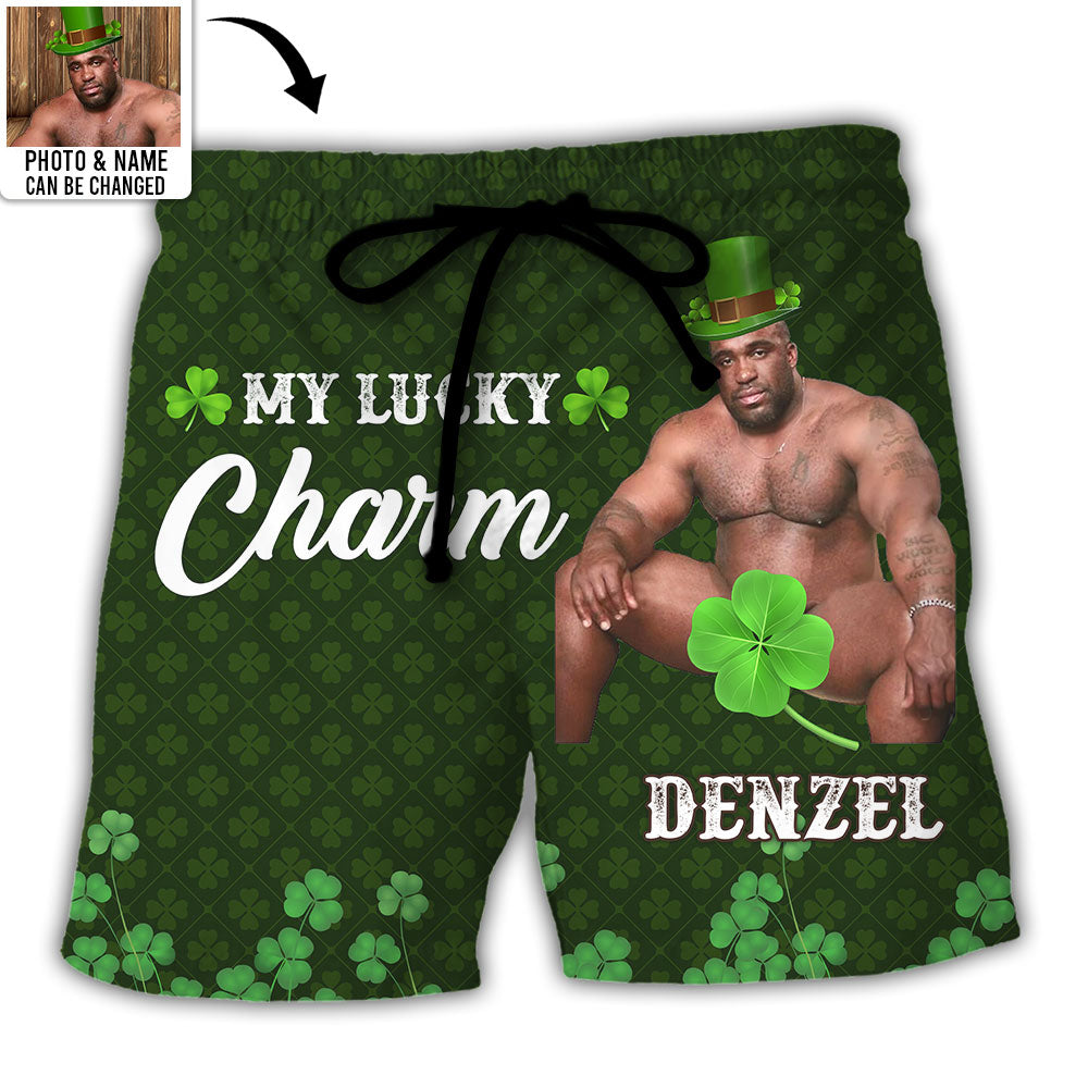 St Patrick My Lucky Charm Custom Photo Personalized - Beach Short - Personalized Photo Gifts - Owl Ohh