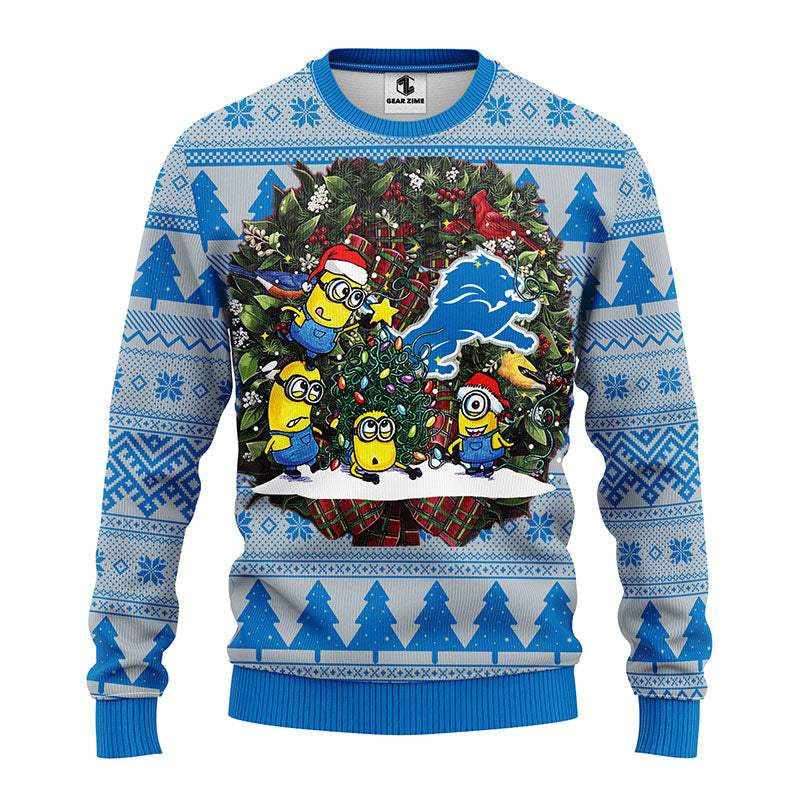 Detroit Lions Minion ,Ugly Sweater Party,ugly sweater ideas- Ugly Christmas  Sweater - OwlOhh - Owl Ohh | Hawaii Shirts with Inspired Designs