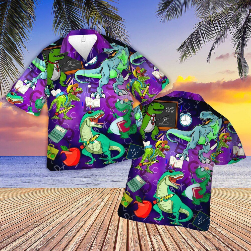 Dinosaur Funny Summer - Hawaiian Shirt - Owl Ohh - Owl Ohh