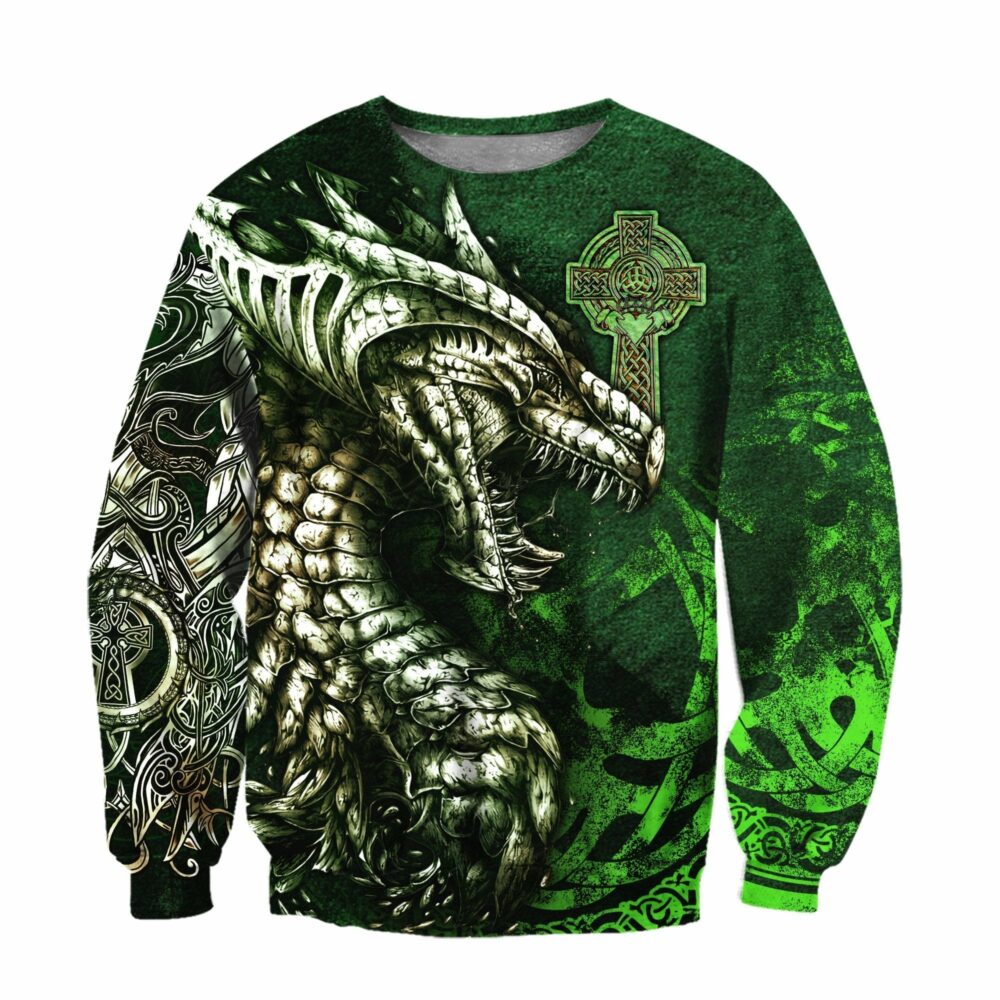Celtic dragon tattoo green style - Hoodie - HOOD01NGA310322