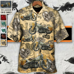 Motorcycle Depicting Patents Vintage - Hawaiian Shirt - Personalized Photo Gifts, Custom Photo Gifts, Personalized Gifts Ideas for men and women, kids - Owl Ohh
