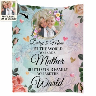 Mother's Day To The World You Are A Mother But To Us You Are The World Custom Photo Personalized - Flannel Blanket - Personalized Photo Gifts - Owl Ohh
