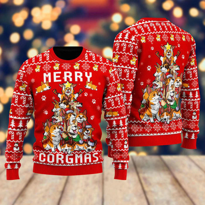Funny Corgi Merry Corgmas ,Ugly Sweater Party,ugly sweater ideas - Ugly  Christmas Sweater - OwlOhh UH1406 - Owl Ohh | Hawaii Shirts with Inspired  Designs