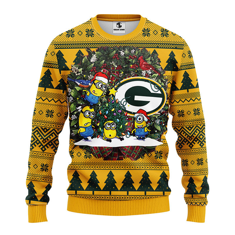 Green Bay Packers Minion ,Ugly Sweater Party,ugly Sweater Ideas- Ugly Christmas Sweater - OwlOhh