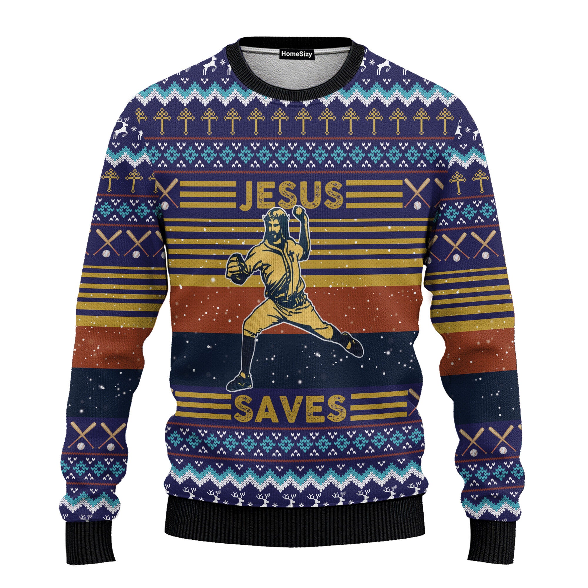 Jesus Saves New York Yankees Ugly Christmas Sweater, Jumper - OwlOhh