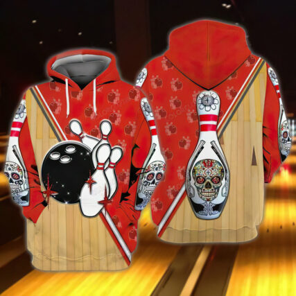 Awesome Bowling Ball Skull - Hoodie - HOOD01DUC221021