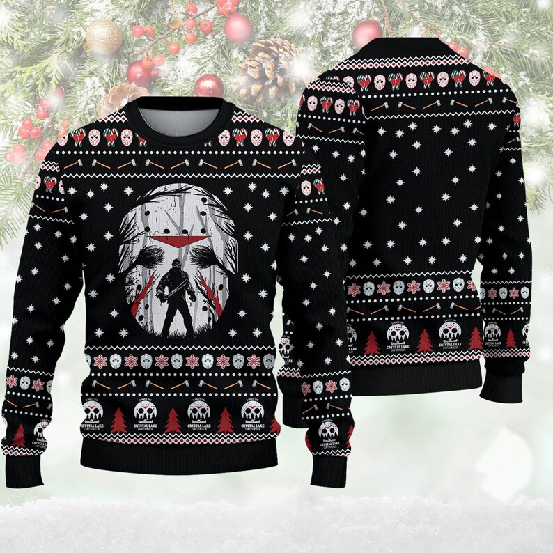 Horror Jason Sweater| Woolen Sweater Christmas Gift For Holiday| Scary ...