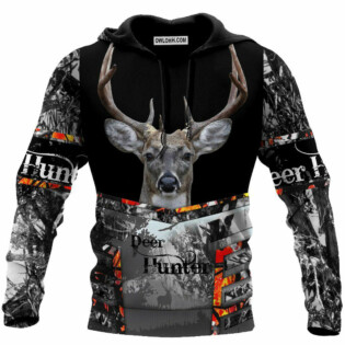 Hunting Deer Black And Gray - Hoodie - Owl Ohh - Owl Ohh