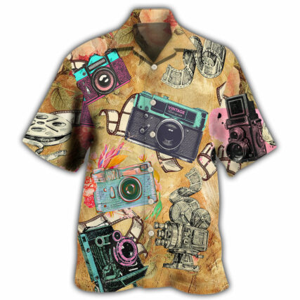 Camera Look At Old Cameras - Hawaiian Shirt - Owl Ohh for men and women, kids - Owl Ohh