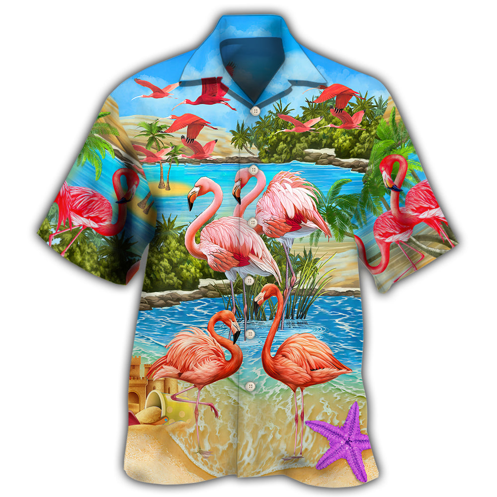 Flamingo Tropical Love Summer Style - Hawaiian Shirt - Owl Ohh - Owl Ohh