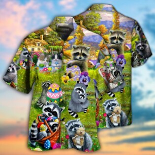 Raccoon Animals I Am Just Here For The Eggs Harmony - Hawaiian Shirt - Owl Ohh - Owl Ohh