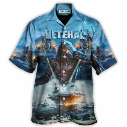 Veteran And Ocean With Fierce Cool - Hawaiian Shirt - Owl Ohh - Owl Ohh