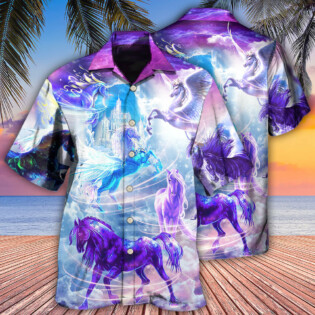 Horse Fly To The Galaxy - Hawaiian Shirt - Owl Ohh - Owl Ohh