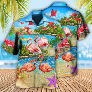 Flamingo Tropical Love Summer Style - Hawaiian Shirt - Owl Ohh - Owl Ohh