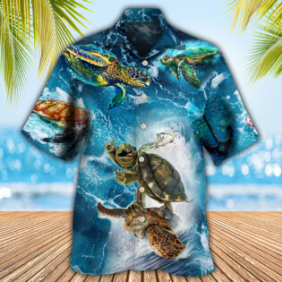 Turtle Swimming Over Sea - Hawaiian Shirt - Owl Ohh - Owl Ohh
