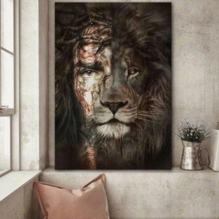 Jesus Lion Faith Over Fear - Vertical Poster - Owl Ohh - Owl Ohh