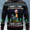 Fun Christmas Cock Print Casual Crew Neck Sweatshirt