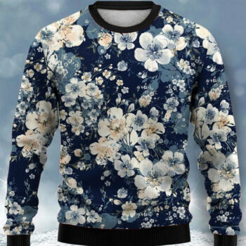Vintage Floral Print Casual Crew Neck Sweatshirt