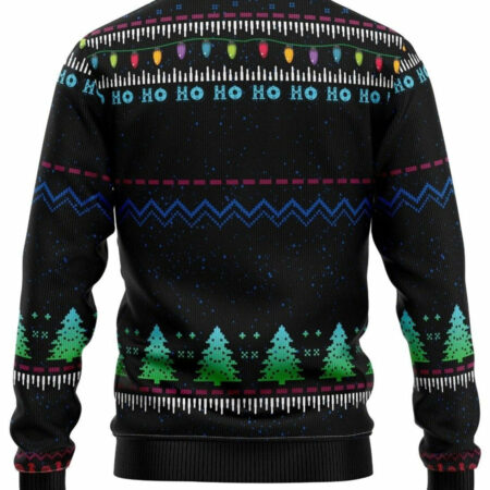 Fun Christmas Cock Print Casual Crew Neck Sweatshirt