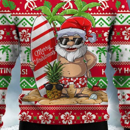 Hawaiian Christmas Sweater Print Crew Neck Sweatshirt