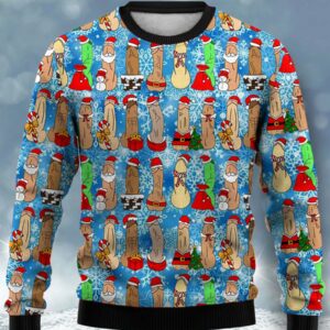 Fun Christmas Snowflake Cocks Print Crewneck Sweatshirt