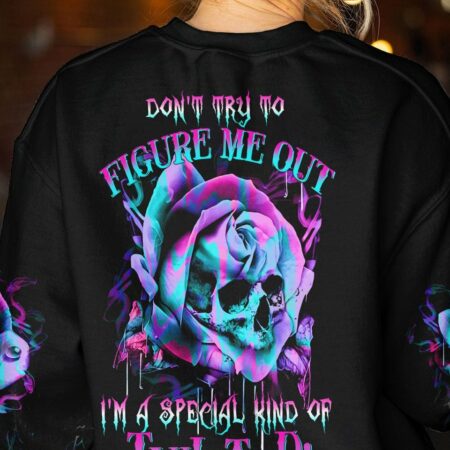 DON'T TRY TO FIGURE ME OUT ROSE SKULL ALL OVER PRINT - TLTW3001235