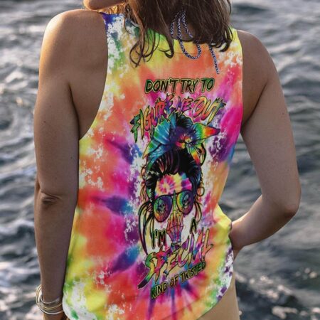 DON'T TRY TO FIGURE ME OUT MESSY BUN ALL OVER PRINT - TLTM1201234