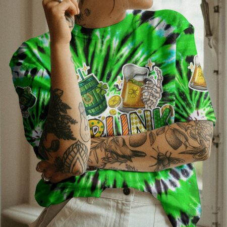 DRUNK LIVES MATTER PATRICK SKULL TIE DYE ALL OVER PRINT - TY0901232