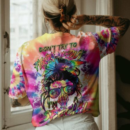 DON'T TRY TO FIGURE ME OUT MESSY BUN ALL OVER PRINT - TLTM1201234