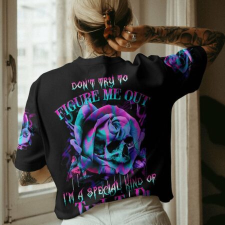 DON'T TRY TO FIGURE ME OUT ROSE SKULL ALL OVER PRINT - TLTW3001235