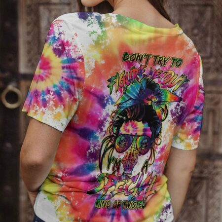 DON'T TRY TO FIGURE ME OUT MESSY BUN ALL OVER PRINT - TLTM1201234
