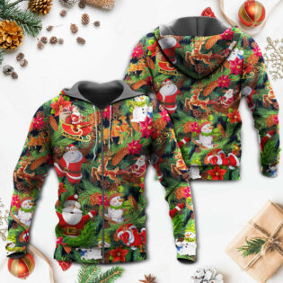 Christmas Santa Snowman Merry Xmas To Everyone - Hoodie - Owl Ohh - Owl Ohh