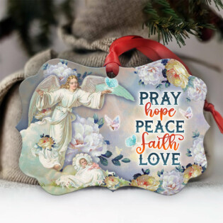Angel Pray Hope Peace Faith Love - Horizontal Ornament - Owl Ohh - Owl Ohh