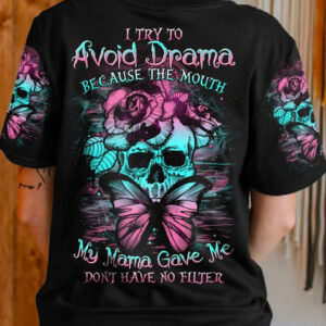 I TRY TO AVOID DRAMA SKULL ALL OVER PRINT - TLTR1204231