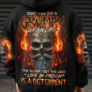 DON'T PISS OFF A GRUMPY GRANDPA SKULL ALL OVER PRINT - TLNO0704232