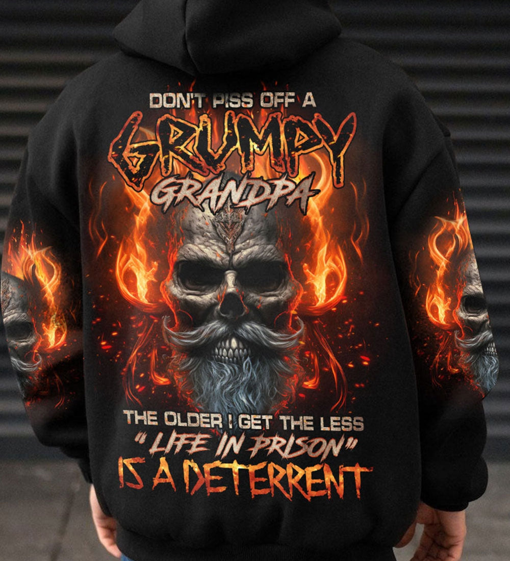 DON'T PISS OFF A GRUMPY GRANDPA SKULL ALL OVER PRINT - TLNO0704232