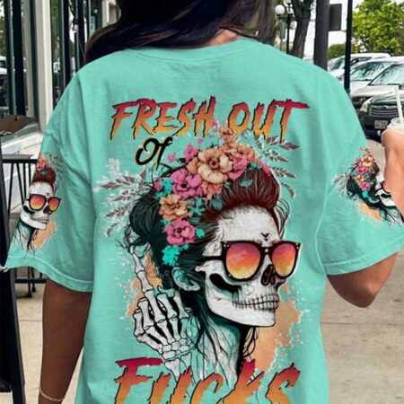 FRESH OUT OF F FLORAL MESSY BUN ALL OVER PRINT - TLTW2403234