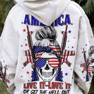 AMERICA LIVE IT LOVE IT OR GET THE HELL OUT SKULL ALL OVER PRINT - YHLN1204232