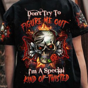 DON'T TRY TO FIGURE ME OUT SKULL BUTTERFLY ALL OVER PRINT - TLTW2303234