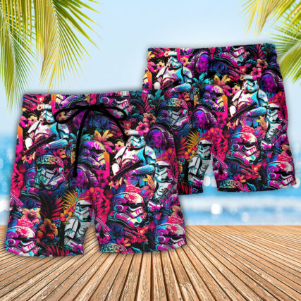 Star Wars Synthwave Cool - Beach Short - Owl Ohh-Owl Ohh