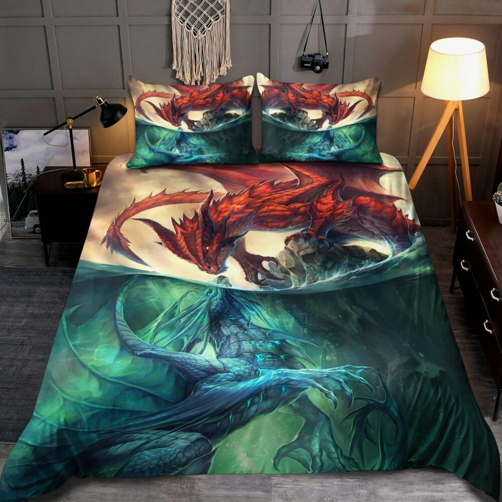 Dragon Fight Water And Fire - Bedding Cover - Owl Ohh - Owl Ohh